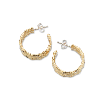 Palas Bamboo Sparkle Hoop Earrings
